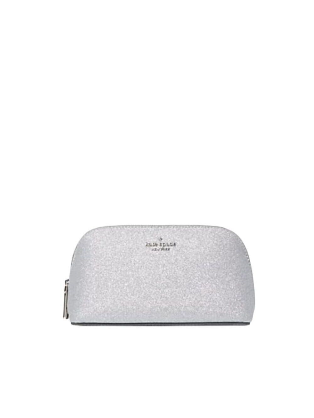 KATE SPATE COSMETIC CASE SHIMMY GLITTER SILVER LUNAR LIGHT NEW!